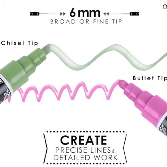 Loddie Doddie Liquid Chalk Markers for Chalkboard Metallic Chalk Pens 8 - Picture 4 of 5